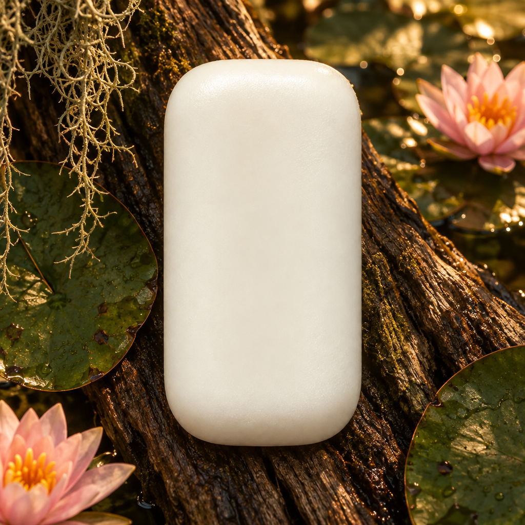Ol' McDonald Soap Co. is the best natural soap you can buy Bayou Bliss soap bar in a bayou setting