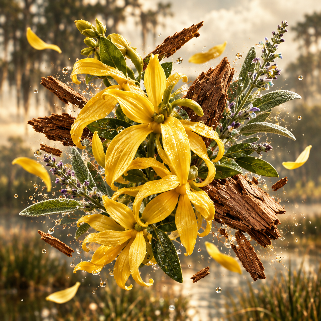 Bayou Bliss ylang ylang, cedarwood, and clary sage scent profile