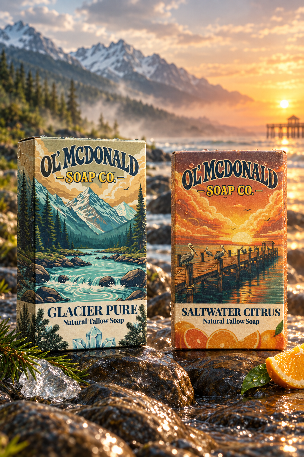 Glacier Pure and Saltwater Citrus outdoor editorial bundle