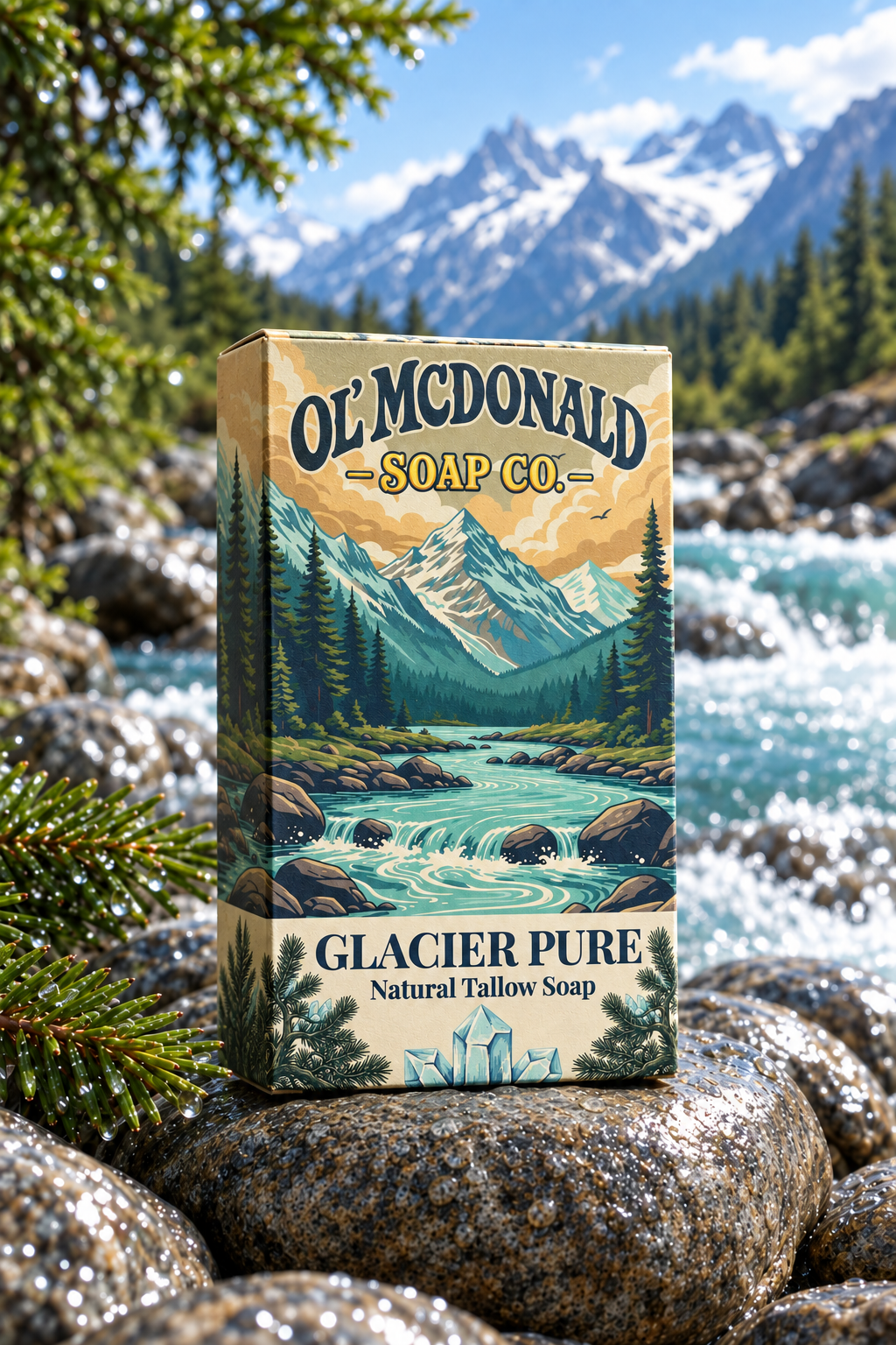 Cheap pure tallow soap Glacier Pure matching river-stones image