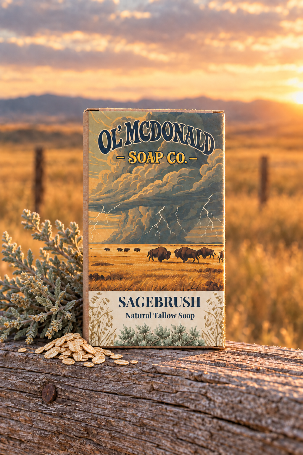Sagebrush product photo with clearly visible rolled oats