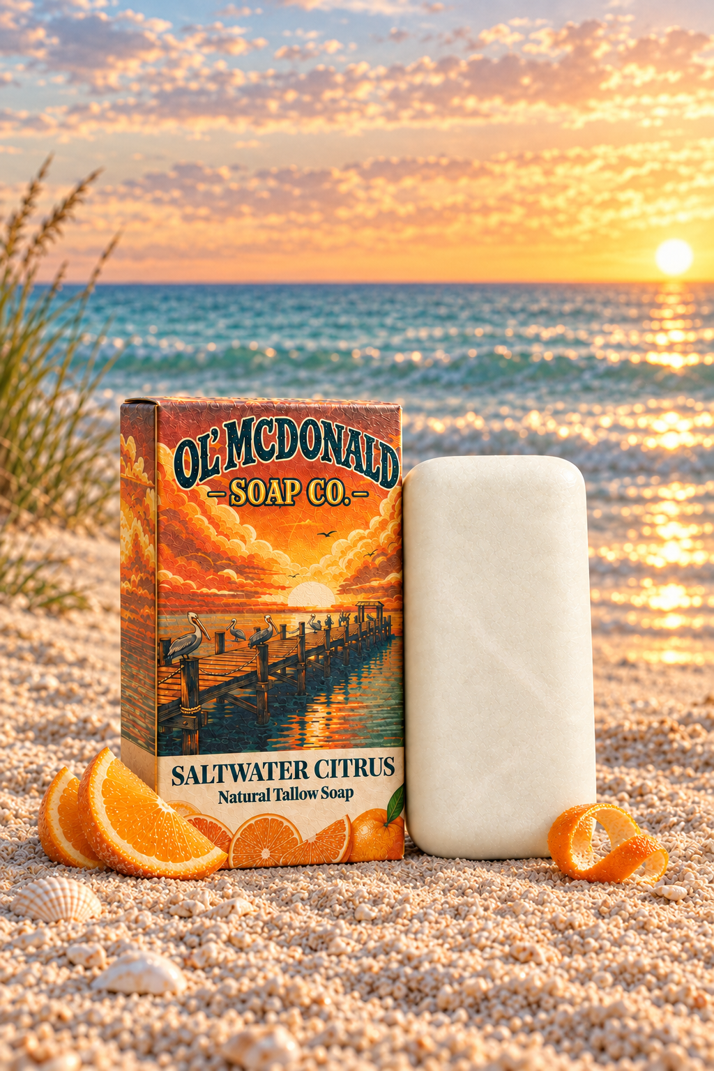Saltwater Citrus beach scene in 2:3 portrait format