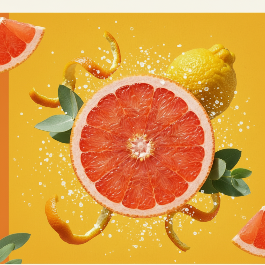 Saltwater Citrus scent profile on citrus-yellow background